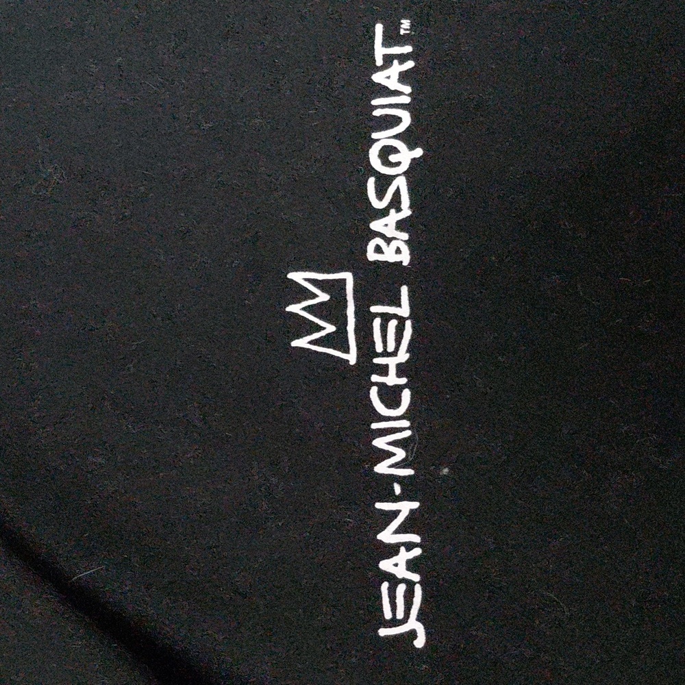 Rare Basquiat Black Wool Mid Coat With Signature And Artwork 23" Pit To Pit - Picture 4 of 16